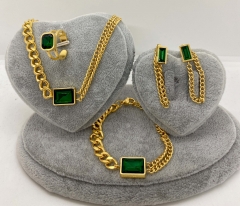 Stainless steel jewelry Necklace Earrings Ring bracelet set Wholesale