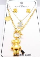 Stainless steel jewelry necklace earring set wholesale