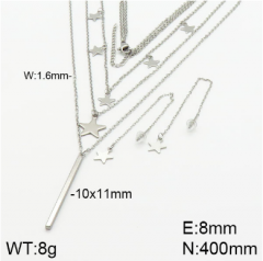 Stainless steel jewelry necklace earring set wholesale
