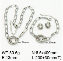 Stainless steel jewelry necklace earring bracelet set wholesale
