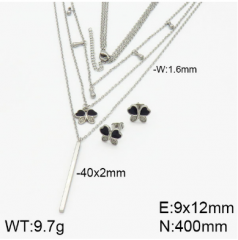 Stainless steel jewelry necklace earring set wholesale