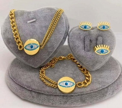 Stainless steel jewelry Necklace Earrings Ring bracelet set Wholesale