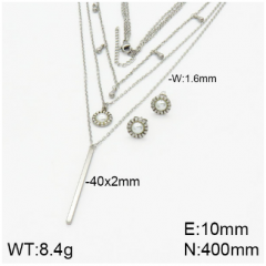 Stainless steel jewelry necklace earring set wholesale