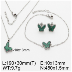 Stainless steel jewelry necklace earring bracelet set wholesale