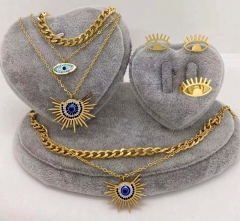 Stainless steel jewelry Necklace Earrings Ring bracelet set Wholesale