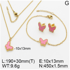 Stainless steel jewelry necklace earring bracelet set wholesale