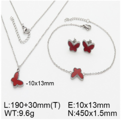 Stainless steel jewelry necklace earring bracelet set wholesale