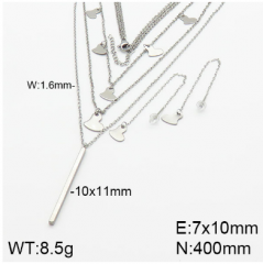 Stainless steel jewelry necklace earring set wholesale