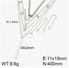 Stainless steel jewelry necklace earring set wholesale