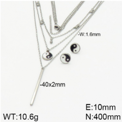 Stainless steel jewelry necklace earring set wholesale