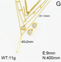 Stainless steel jewelry necklace earring set wholesale