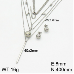 Stainless steel jewelry necklace earring set wholesale