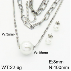 Stainless steel jewelry necklace earring set wholesale