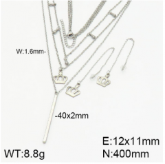 Stainless steel jewelry necklace earring set wholesale