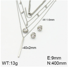 Stainless steel jewelry necklace earring set wholesale