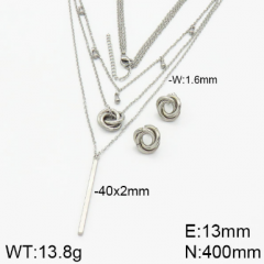 Stainless steel jewelry necklace earring set wholesale