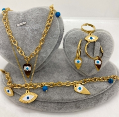 Stainless steel jewelry Necklace Earrings Ring bracelet set Wholesale