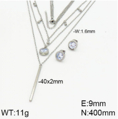 Stainless steel jewelry necklace earring set wholesale