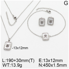 Stainless steel jewelry necklace earring bracelet set wholesale