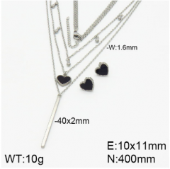 Stainless steel jewelry necklace earring set wholesale
