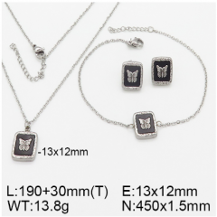 Stainless steel jewelry necklace earring bracelet set wholesale