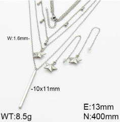 Stainless steel jewelry necklace earring set wholesale