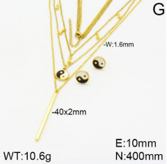 Stainless steel jewelry necklace earring set wholesale