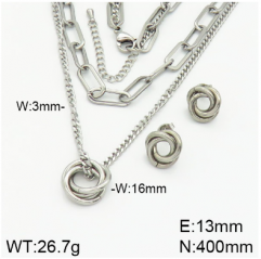 Stainless steel jewelry necklace earring set wholesale