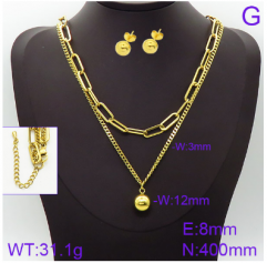 Stainless steel jewelry necklace earring set wholesale