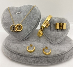 Stainless steel jewelry Necklace Earrings Ring bracelet set Wholesale