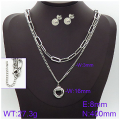 Stainless steel jewelry necklace earring set wholesale