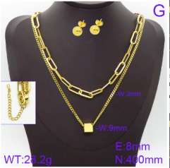 Stainless steel jewelry necklace earring set wholesale