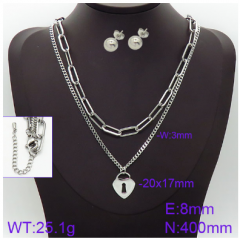 Stainless steel jewelry necklace earring set wholesale
