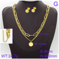 Stainless steel jewelry necklace earring set wholesale
