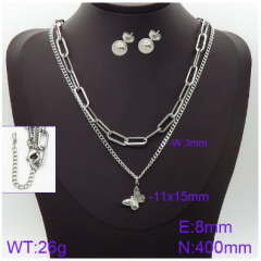 Stainless steel jewelry necklace earring set wholesale