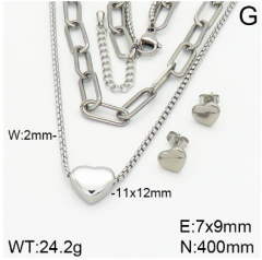 Stainless steel jewelry necklace earring set wholesale