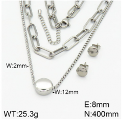 Stainless steel jewelry necklace earring set wholesale