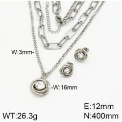 Stainless steel jewelry necklace earring set wholesale