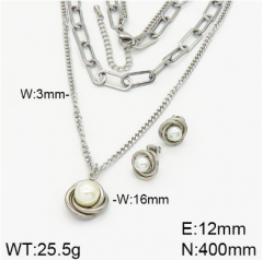 Stainless steel jewelry necklace earring set wholesale
