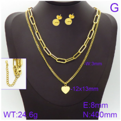 Stainless steel jewelry necklace earring set wholesale