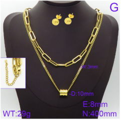 Stainless steel jewelry necklace earring set wholesale