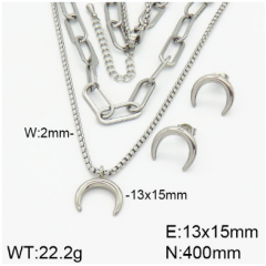 Stainless steel jewelry necklace earring set wholesale