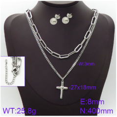 Stainless steel jewelry necklace earring set wholesale