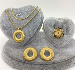 Stainless steel jewelry Necklace Earrings ring set Wholesale
