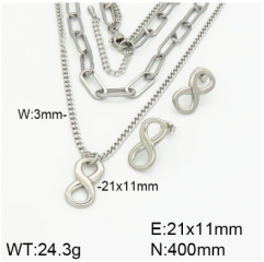 Stainless steel jewelry necklace earring set wholesale