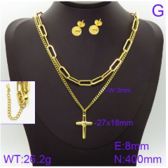 Stainless steel jewelry necklace earring set wholesale