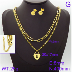 Stainless steel jewelry necklace earring set wholesale