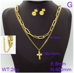 Stainless steel jewelry necklace earring set wholesale