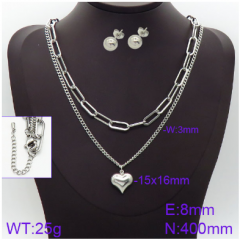 Stainless steel jewelry necklace earring set wholesale