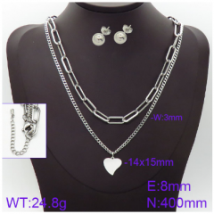Stainless steel jewelry necklace earring set wholesale